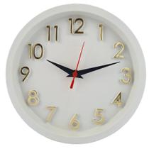Relógio de Parede 3D Decorativo Sigma Branco Com Dourado Relógio de Parede 3D Decorativo Sigma Branco Com Dourado