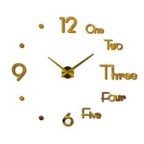 Relógio De Parede 3d Dourado Grande Decorativo Escritório