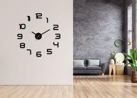 Relógio De Parede 3d Sala Decoração Sala Numeros Curvados - intempo design