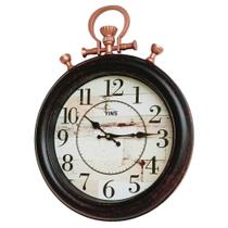 Relógio de Parede 40,6cm Retrô Marrom tipo Relógio de Bolso Relógio de Parede 40,6cm Retrô Marrom tipo Relógio de Bolso