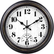 Relógio de parede 45minSt 30cm, retrô, redondo, impermeável, com termômetro