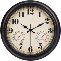 Relógio de parede 45minSt 33cm vintage impermeável com termômetro