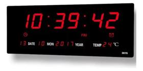 Relógio De Parede 46Cm Led Digital Termometro Data Empresa