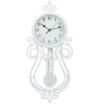 Relógio De Parede 50Cm Antigo Vintage Branco