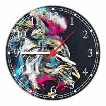 Relógio De Parede Abstrato Animais Leão Decorações Interior Quartz