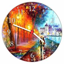Relógio De Parede Abstrato Casal Paris Colorido Tamanho Grande 50 Cm Quartz G04
