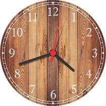 Relógio De Parede Abstrato Rústico Madeira Tamanho Grande 40 Cm Quartz G01 - Vital Quadros