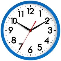 Relógio de parede AKCISOT 25 cm Silent Non-Ticking Battery Blue