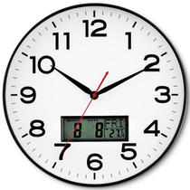 Relógio de parede AKCISOT 30cm com calendário perpétuo e temperatura