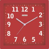 Relógio De Parede Ambiente Ref: 119006-044 Vermelho Quadrado Relógio De Parede Ambiente Ref: 119006-044 Vermelho Quadrado