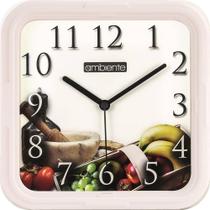Relógio De Parede Ambiente Ref: 1910-141 Branco Frutas Relógio De Parede Ambiente Ref: 1910-141 Branco Frutas