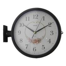Relogio de parede analogico dupla face decorativo vintage retro preto luxo Relogio de parede analogico dupla face decorativo vintage retro preto luxo