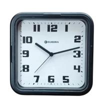 Relógio de Parede Analógico Quadrado Eurora Preto 6540145