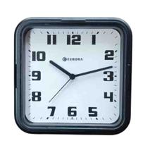 Relógio de Parede Analógico Quadrado Eurora Preto 6540145
