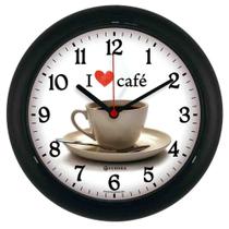 Relógio de Parede Analógico Redondo Eurora Café Preto 658634