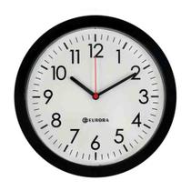 Relógio de Parede Analógico Redondo Eurora Preto 6575145