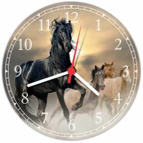 Relógio De Parede Animais Cavalo Gg 50 Cm Quartz Salas - Vital Quadros Do Brasil