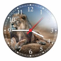Relógio De Parede Animais Leão Gg 50 Cm Salas Decorar