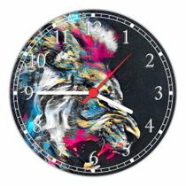Relógio De Parede Animais Leão Savana Abstrato Tamanho 40 Cm De Diâmetro RC030
