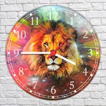 Relógio De Parede Animais Leão Savana Abstrato Tamanho 40 Cm De Diâmetro RC031