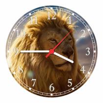 Relógio De Parede Animais Leão Savana Tamanho 40 Cm De Diâmetro RC018