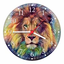 Relógio De Parede Animais Leão Savana Tamanho 40 Cm De Diâmetro RC021