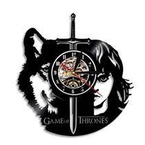 Relógio de parede Arya Stark Games of Thrones, disco de vinil, anime Relógio de parede Arya Stark Games of Thrones, disco de vinil, anime