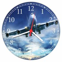 Relógio De Parede Avião Aeronave Tamanho Grande 50 Cm Quartz G01