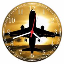 Relógio De Parede Avião Aeronave Tamanho Grande 50 Cm Quartz G03