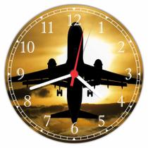 Relógio De Parede Avião Boeing Aeronave Paisagem Tamanho 40 Cm De Diâmetro RC002 - Vital Printer