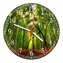 Relógio De Parede Bambú Paisagens Natureza Gg 50 Cm
