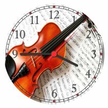 Relógio De Parede Banda Música Instrumento Musical Violino Tamanho 40 Cm De Diâmetro RC008