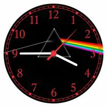 Relógio De Parede Banda Pink Floyd The Dark Side Of The Moon Tamanho 40 Cm De Diâmetro RC001