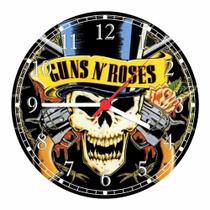 Relógio De Parede Bandas Guns And Roses Hard Rock Heavy Metal Quartos Decoração 40 Cm RC015 - Vital Printer