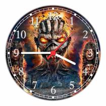 Relógio De Parede Bandas Iron Maiden The Book Of Souls Rock And Roll Heavy Metal Tamanho 40 Cm RC019