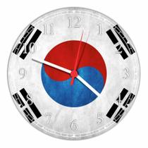 Relógio De Parede Bandeira Coreia Do Sul Decorações Quartz