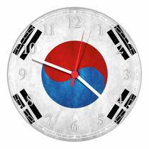 Relógio De Parede Bandeira Coreia Do Sul Tamanho Grande 50 Cm Quartz G01