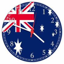 Relógio De Parede Bandeira Da Austrália Tamanho Grande 50 Cm Quartz G01