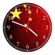 Relógio De Parede Bandeira Da China Gg 50 Cm Quartz