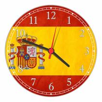 Relógio De Parede Bandeira Da Espanha Tamanho Grande 50 Cm Quartz G01
