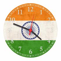 Relógio De Parede Bandeira Da Índia Gg 50 Cm Quartz