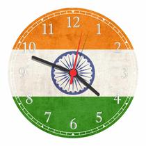 Relógio De Parede Bandeira Da Índia Tamanho Grande 50 Cm Quartz G01