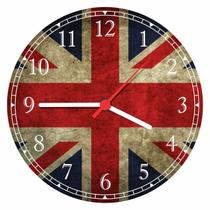 Relógio De Parede Bandeira Da Inglaterra Quarto Salas Tamanho Grande 50 Cm Quartz G01