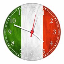 Relógio De Parede Bandeira Da Itália Salas Tamanho Grande 50 Cm Quartz G01