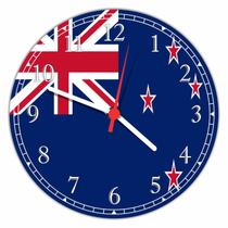 Relógio De Parede Bandeira Da Nova Zelândia Tamanho Grande 50 Cm Quartz G01