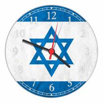 Relógio De Parede Bandeira De Israel Tamanho Grande 50 Cm Quartz G01