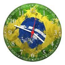 Relógio De Parede Bandeira Do Brasil Quarto Salas Tamanho Grande 50 Cm Quartz G02