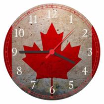 Relógio De Parede Bandeira Do Canadá Gg 50 Cm Quartz