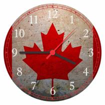 Relógio De Parede Bandeira Do Canadá Salas Quartos Cozinha Decoração 40 Cm RC002