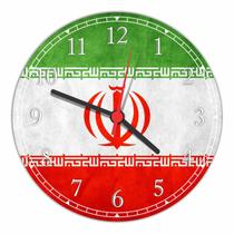 Relógio De Parede Bandeira Do Irã Tamanho Grande 50 Cm Quartz G01